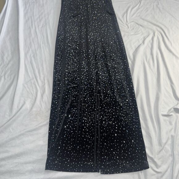 Women’s S Small Prom Vintage Gothic Maxi Dress Sparkles 90s Velvet - Picture 2 of 10